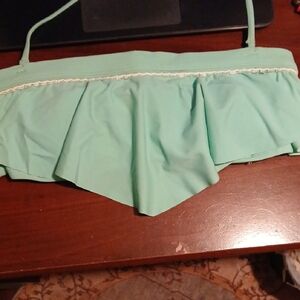 VM Light Green Ruffled Bikini Top